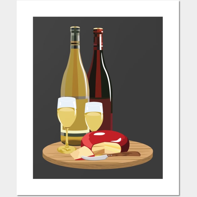 Wine and Cheese Wall Art by SWON Design